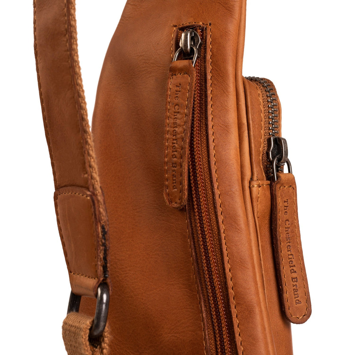 Cognac Leather Sling Bag Logan 女士, detail view 3