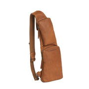 Cognac Leather Sling Bag Logan 女士, front view