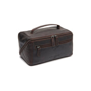 Styled Fit Perspective of Trevia Full-Grain Leather Toiletry Bag 女士 on Model - Natural Daylight Drape