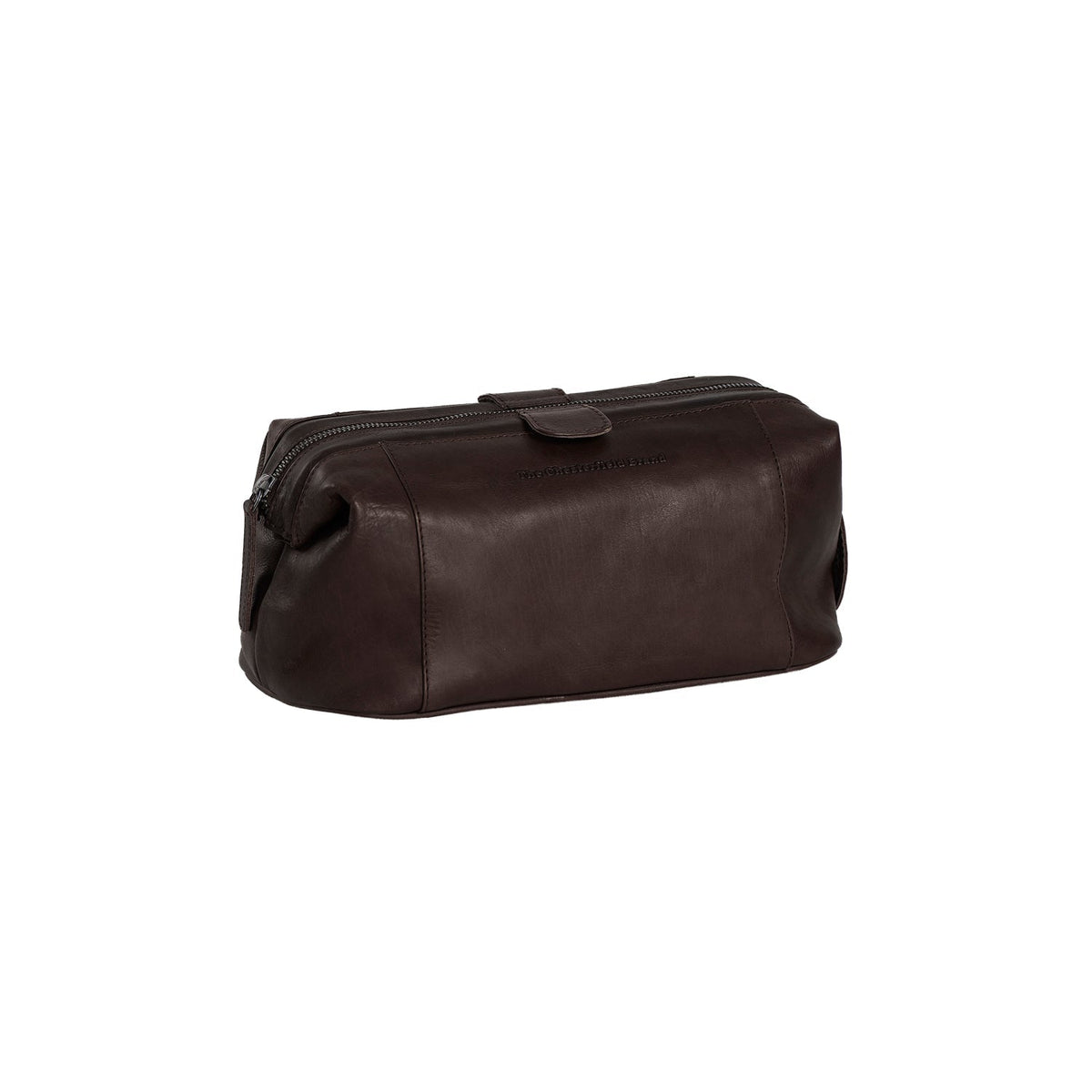 Tailored Rib Cuffs &amp; Hem Craftsmanship Construction Detail on Vince Full-Grain Leather Toiletry Bag 女士