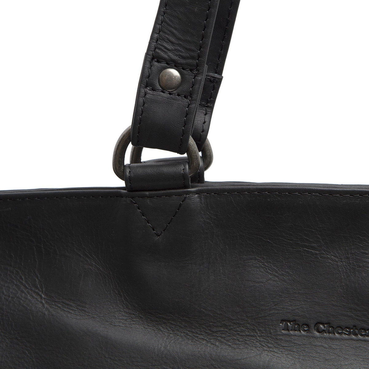 Berlin Full-Grain Leather Tote Bag 女士 - Structured Side Profile Showing Gusset Depth &amp; Expansion Capacity