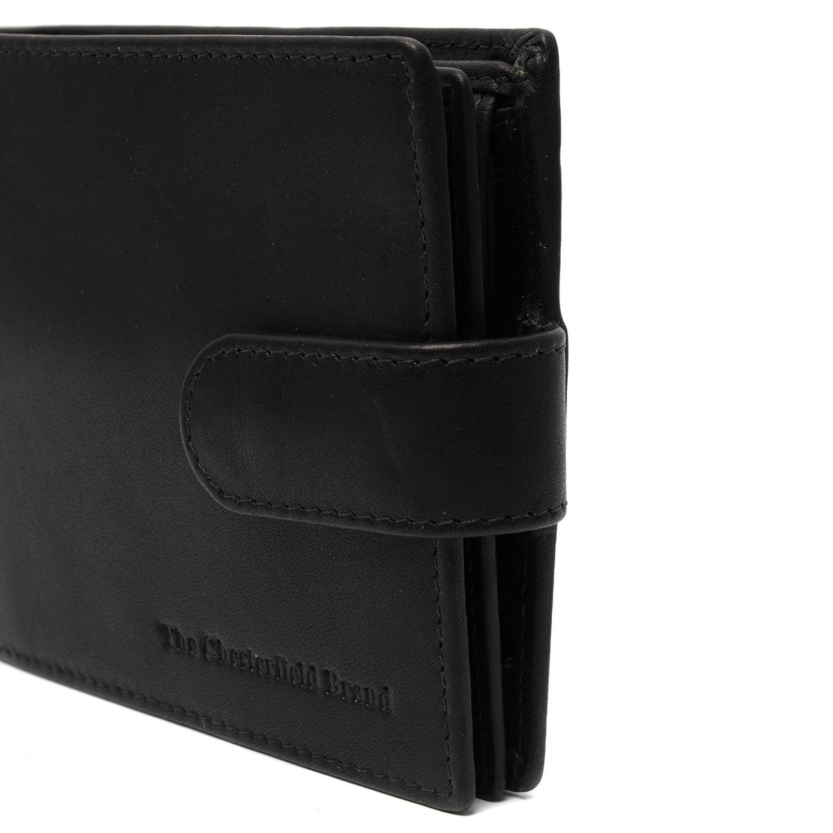 Curtis Full-Grain Leather Wallet 男士 - Structured Side Profile Showing Gusset Depth &amp; Expansion Capacity