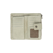 
Solid Antique Brass Hardware & Heavy-Duty Dual Zipper Detail on Fresno 头层真皮皮夹钱包