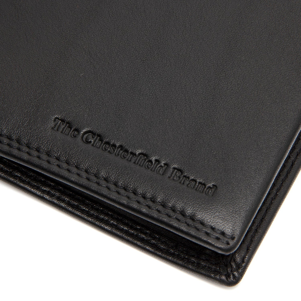 Solid Antique Brass Hardware &amp; Heavy-Duty Dual Zipper Detail on Hanson Full-Grain 真皮钱包 男士