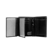 Hazel Full-Grain Leather Wallet 女士 - Structured Side Profile Showing Gusset Depth &amp; Expansion Capacity