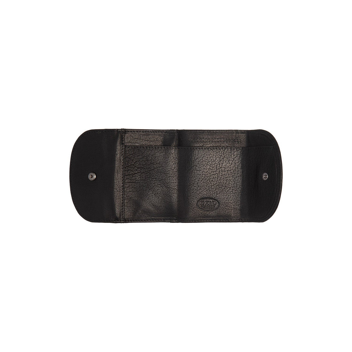 Newton Full-Grain Leather Wallet 女士 - Structured Side Profile Showing Gusset Depth &amp; Expansion Capacity