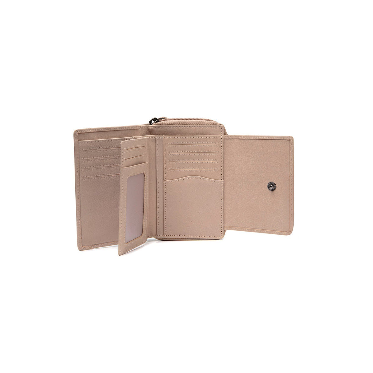 Solid Antique Brass Hardware &amp; Heavy-Duty Dual Zipper Detail on Orveta 头层牛皮 Wallet