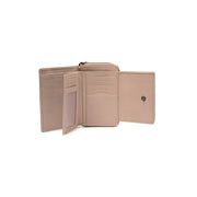 Solid Antique Brass Hardware &amp; Heavy-Duty Dual Zipper Detail on Orveta 头层牛皮 Wallet