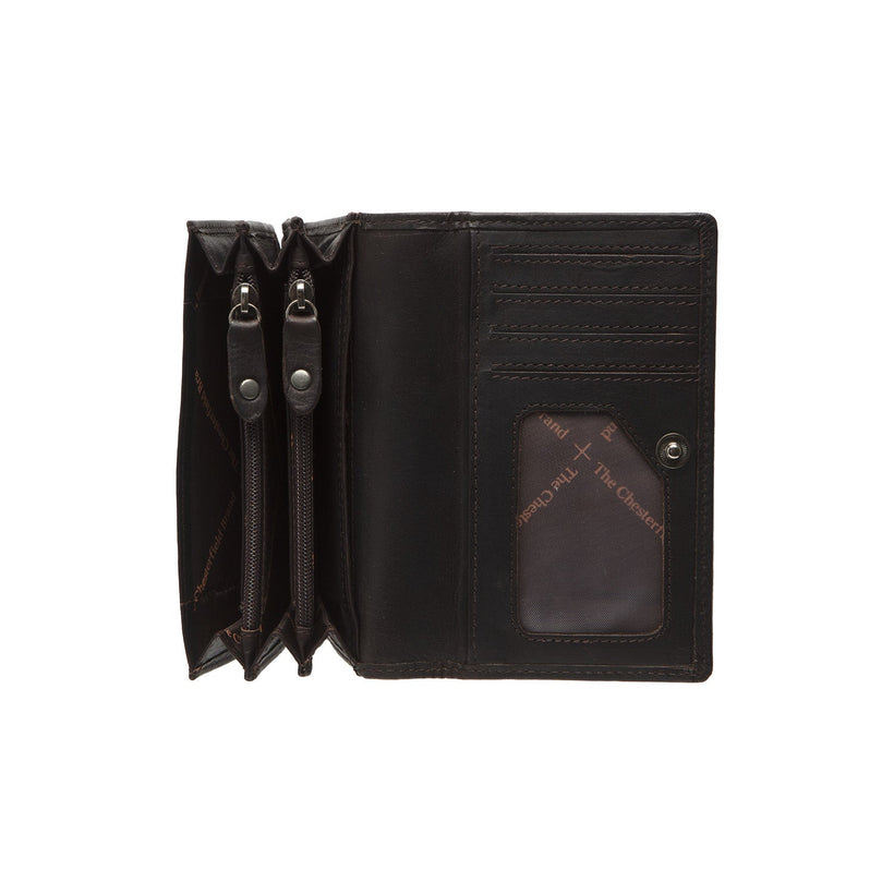 Classic 100% Full-Grain leather Wallet - Rear Perspective Showing Reinforced Leather Straps & Stitching