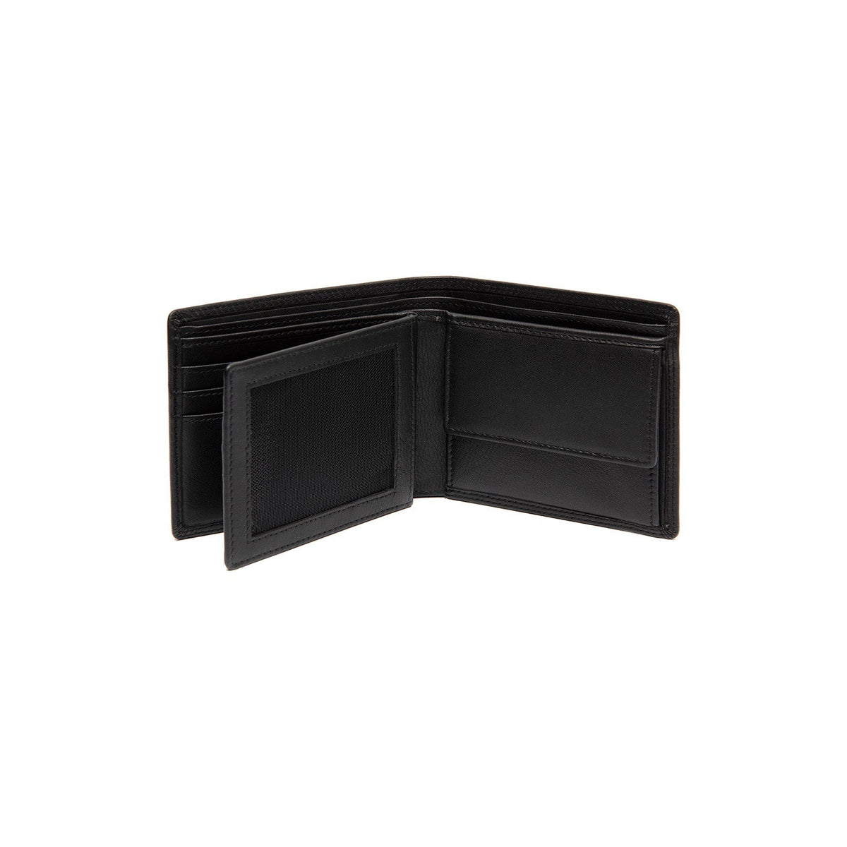 Solid Antique Brass Hardware &amp; Heavy-Duty Dual Zipper Detail on Stephens Full-Grain Leather Wallet 男士