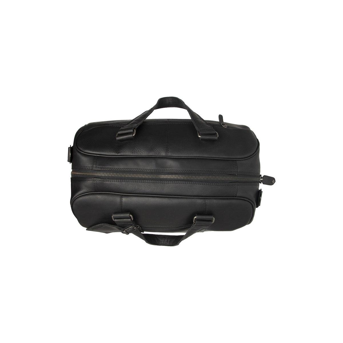 
Solid Antique Brass Hardware & Heavy-Duty Dual Zipper Detail on Volenza 真皮旅行手提包