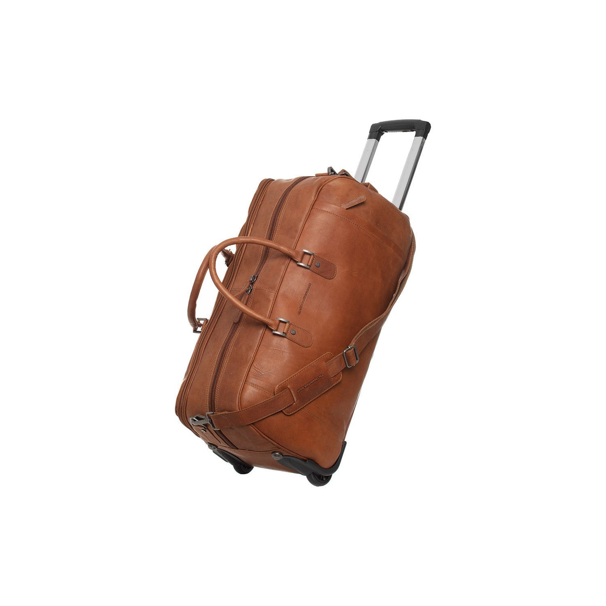 Cognac Leather Weekender Trolley Jayven 女士, front view