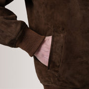 Lester 棕色 Suede 真皮飞行员夹克 男士 – alternate product view 6