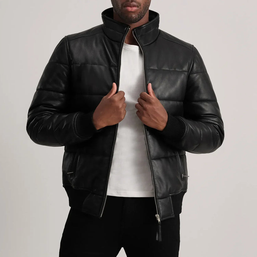 Lucas 真皮飞行员夹克 男士