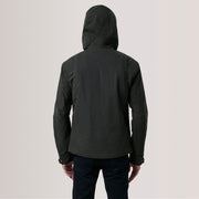 Close-Up Detail of Hooded &amp; Zipper with placket Hardware on Marlo Olive Canvas Hooded Work 真皮夹克 男士 For Men