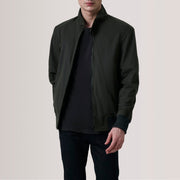 
Morrison Olive Canvas 真皮飞行员夹克 男士 For Men in Olive Waxed Cotton Canvas - 正面版型与定制立体剪裁轮廓 | 官方商城选购