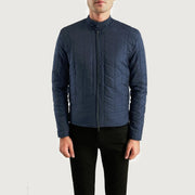 Men's Nyle Quilted Windbreaker 真皮夹克 男士 - Lateral Side Profile View Showing Sleeve Cut &amp; Athletic Taper Fit