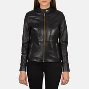 
手工下摆与精工缝制细节 Rave Brown Leather Biker Jacket