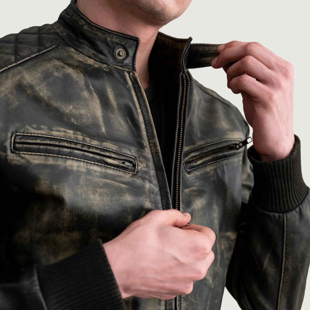 Sven 真皮飞行员夹克 男士 – alternate product view 5