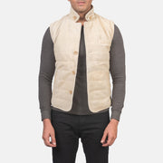 
Tony Off-White Suede Vest 男士 男士 in Off-White Goatskin Suede - 正面版型与定制立体剪裁轮廓 | 官方商城选购