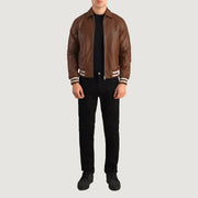 Walton Varsity 真皮夹克 男士 – alternate product view 2