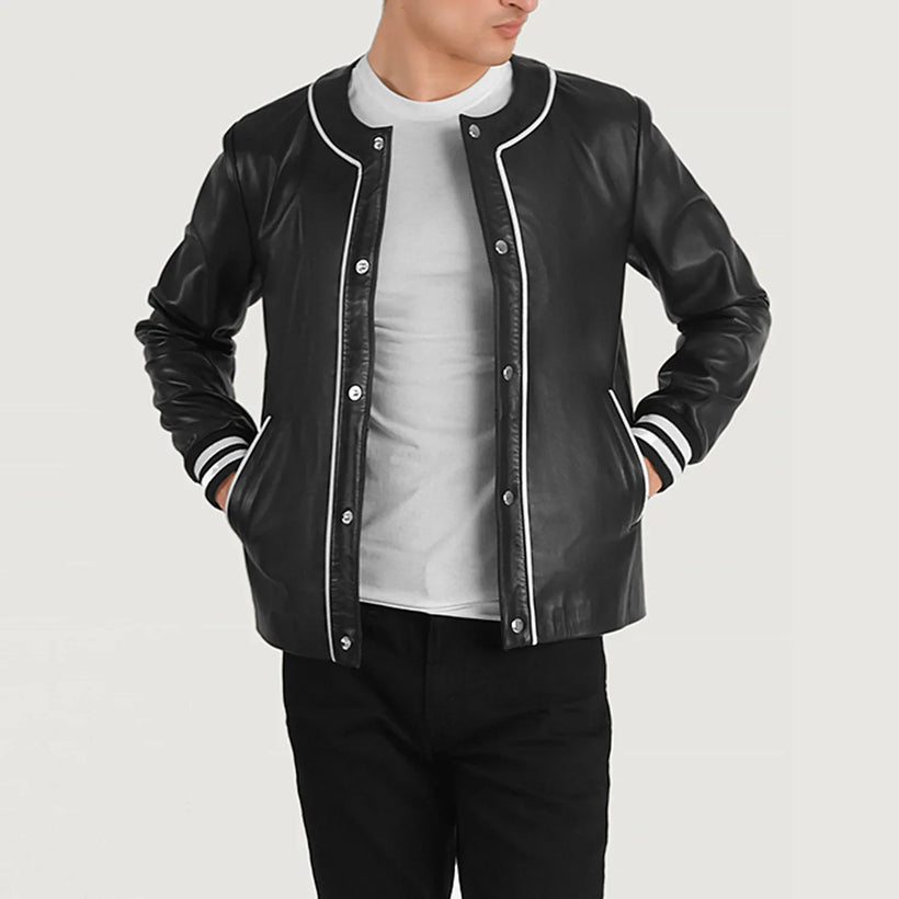 Willis Varsity 真皮夹克 男士